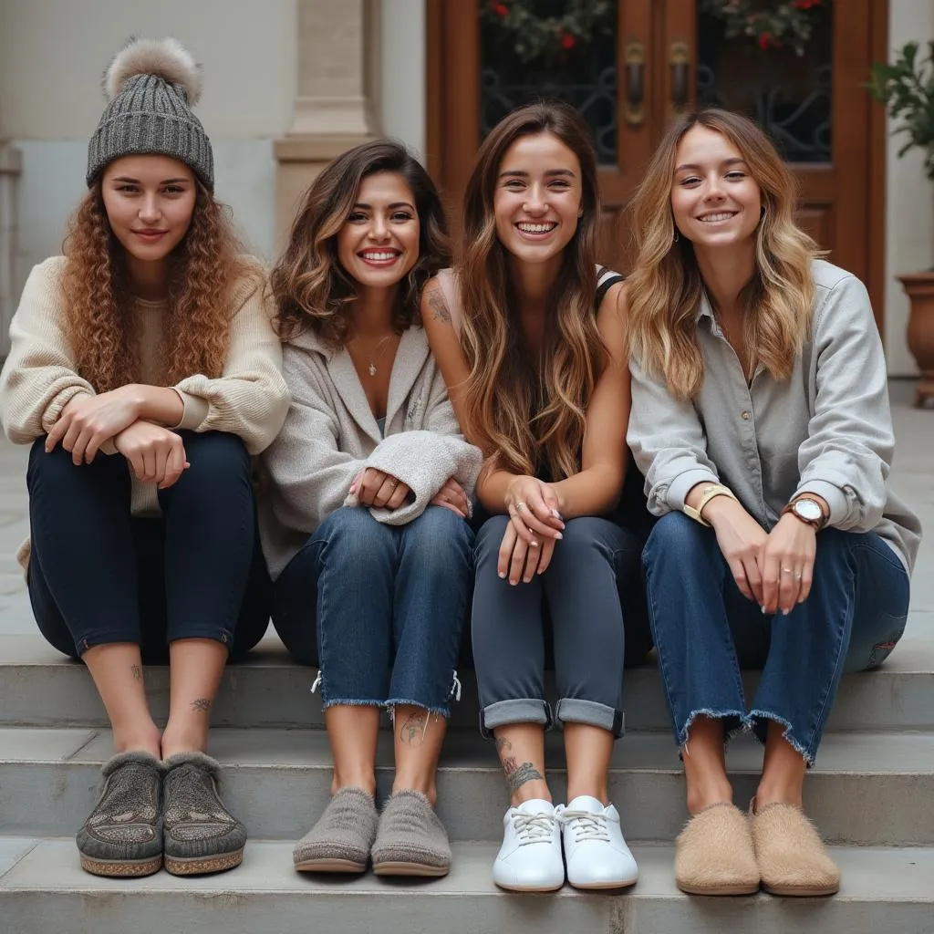 Grupo de amigos con zapatillas Alikulufanskdki