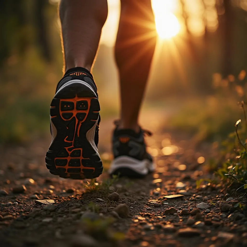 Atleta usando zapatillas Alikulufanskdki para correr